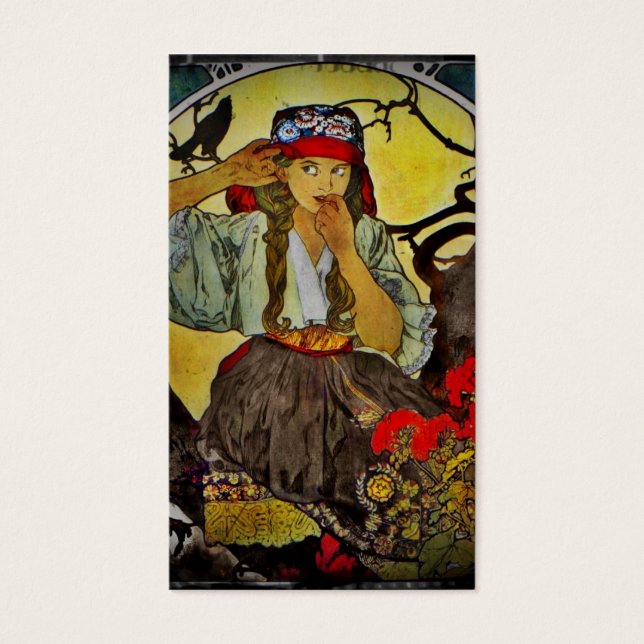 Cartes De Visite La fille avec Raven Moravian professeur chorale (Devant)