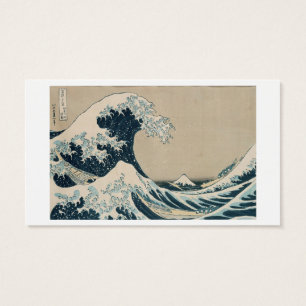 Cartes De Visite La grande vague de Kanagawa, vues du mont Fuji