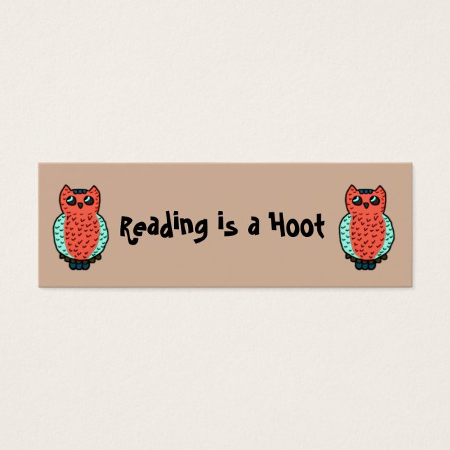 Cartes De Visite La lecture est un Signet de Hoot (Devant)