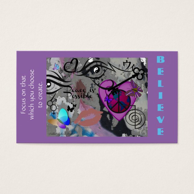 Cartes De Visite La paix est une conception possible (Devant)