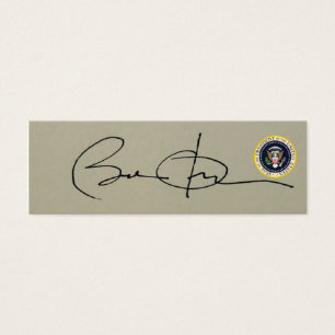 Cartes De Visite La première SIGNATURE de Barack Obama comme
