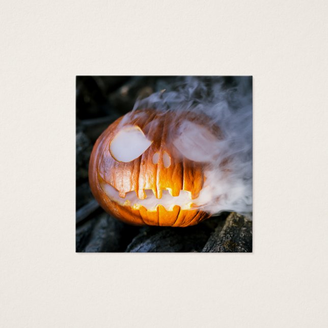 Cartes De Visite La tête Jack-o-Lantern d'un cavalier sans tête (Devant)