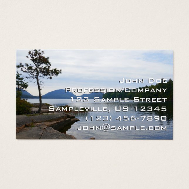 Cartes De Visite Lac Eagle dans le parc national d'Acadia (Devant)