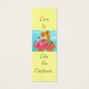 Cartes De Visite L'amour est comme un éléphant
