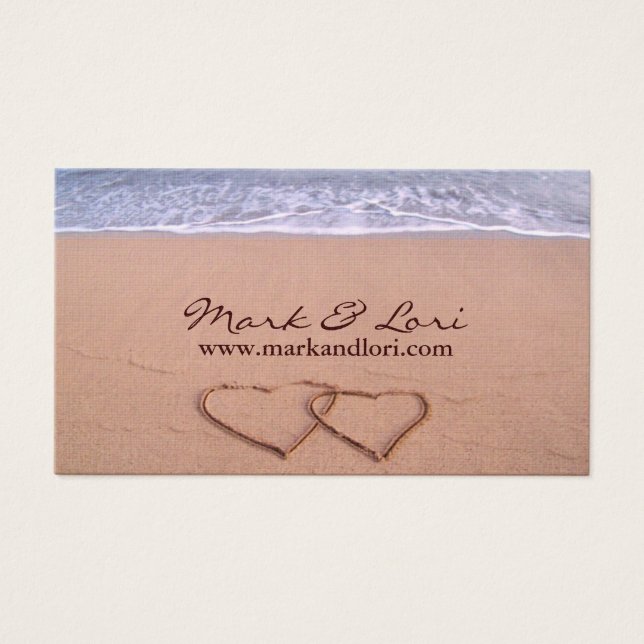 Cartes De Visite L'amour sur la plage (Devant)