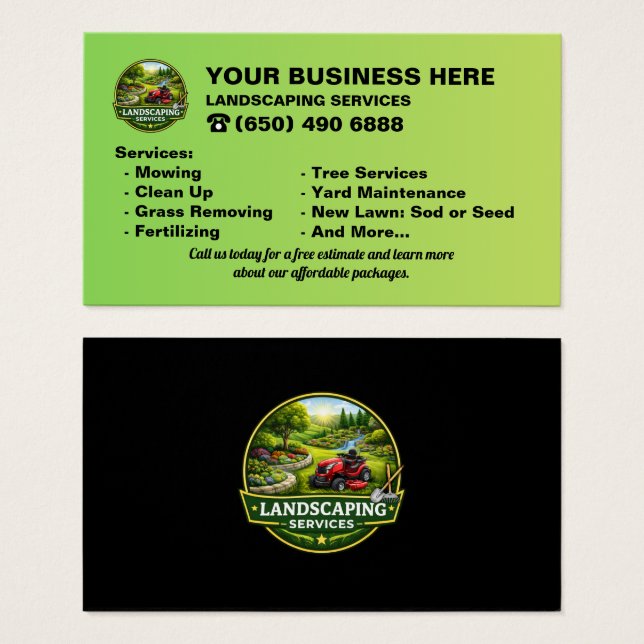 Cartes De Visite Landscaping (Devant & derrière)
