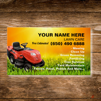 Cartes De Visite Landscaping Lawn Care Mower Business Card Template