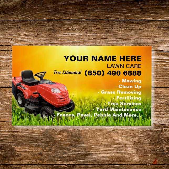 Cartes De Visite Landscaping Lawn Care Mower Business Card Template (Créateur téléchargé)