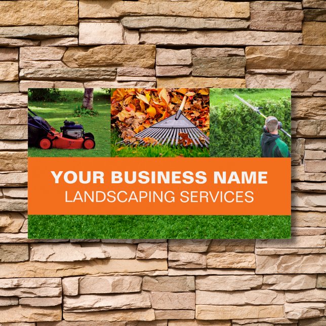Cartes De Visite Landscaping Services Business card Lawn care (Créateur téléchargé)