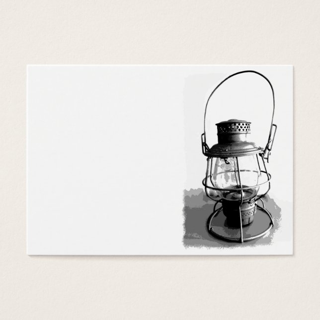 Cartes De Visite Lanterne de chemin de fer antique en argent (Devant)