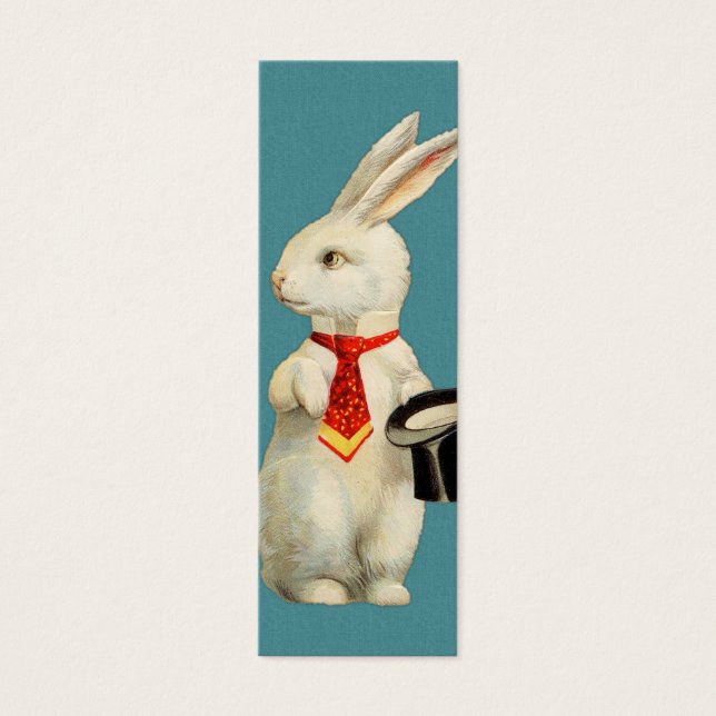 Cartes De Visite Lapin blanc vintage (Devant)