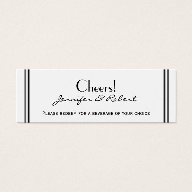 Cartes De Visite Las Vegas Destination Mariage Boire billet (Devant)