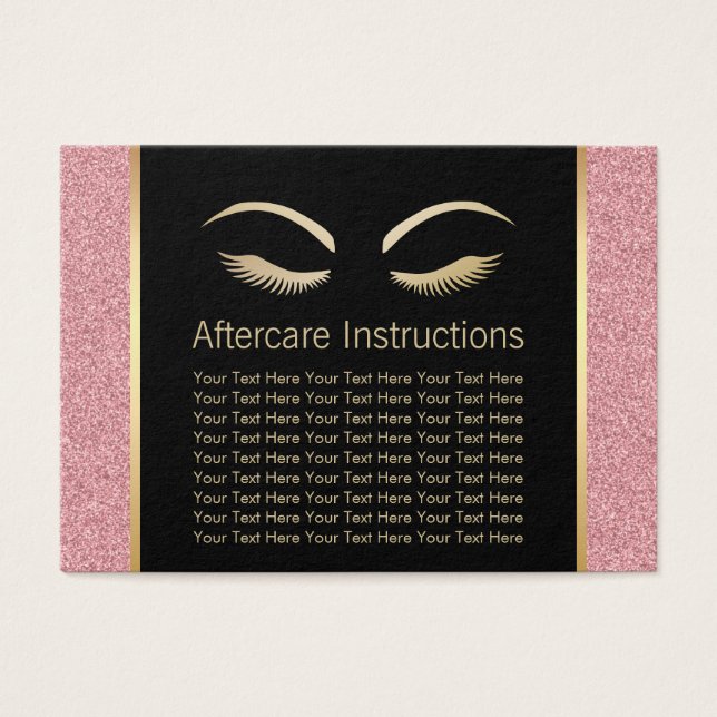 Cartes De Visite Lashes & Brow Maquillage Artiste Instructions (Devant)