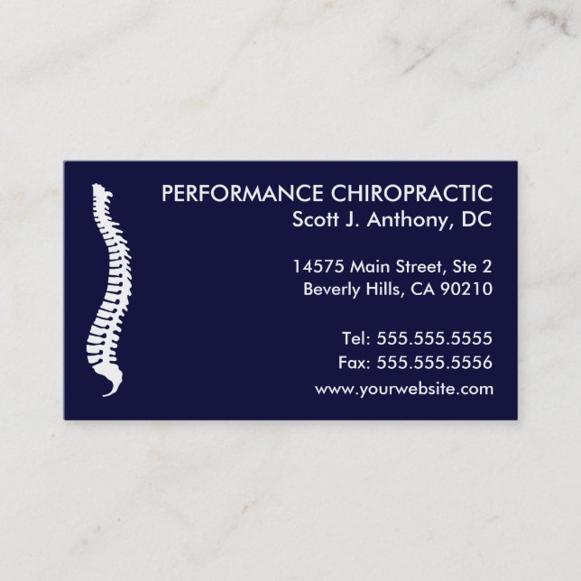 Cartes de visite latéraux de chiropractie d'épine (Devant)