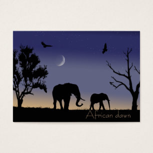Cartes De Visite L'aube africaine - éléphants
