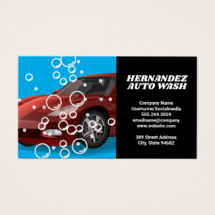 Cartes De Visite Lavage automatique de voiture Voiture rouge