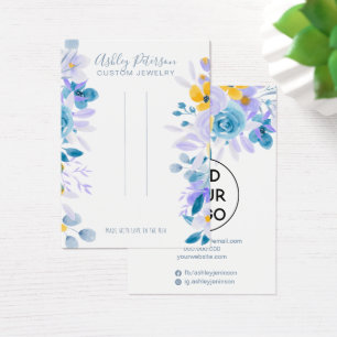 Cartes De Visite Lavande floral chic bijoux écran