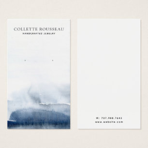 Cartes De Visite Laver à l'aquarelle Indigo Abstrait