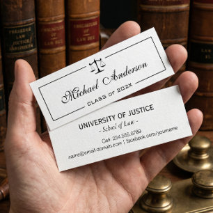 Cartes De Visite Law School Student Name Card Insert Card