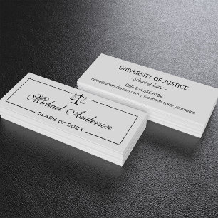 Cartes De Visite Law School Student Name Card Insert Card