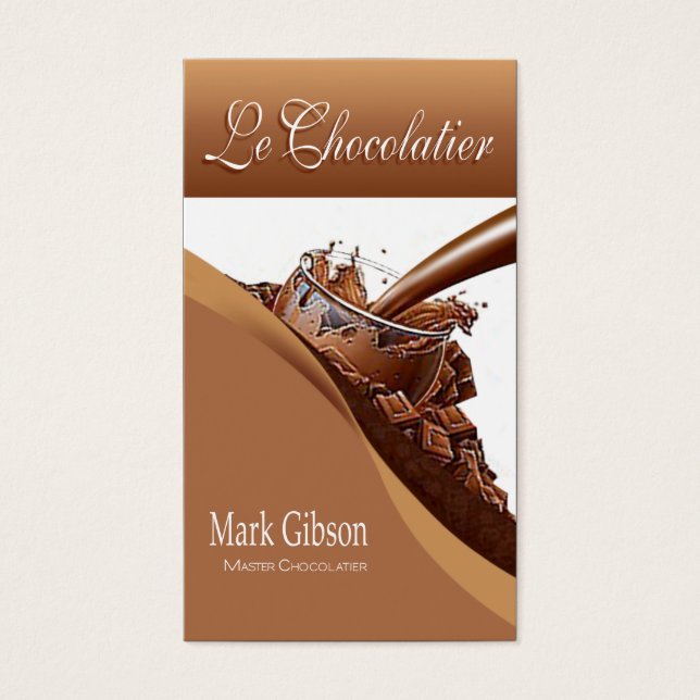 Cartes De Visite "Le Chocolatier" - Chocolats Gastronomiques, Sucre (Devant)