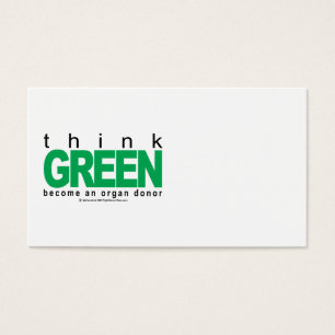 Cartes De Visite Le donateur d'organe PENSENT le vert