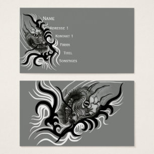 Cartes De Visite Le dragon chinois à la toiture de tatouage