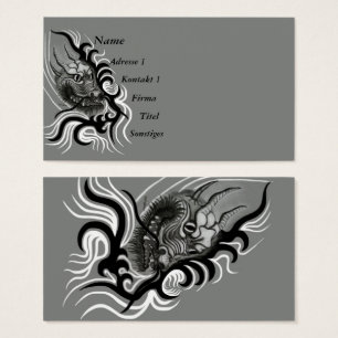 Cartes De Visite Le dragon chinois à la toiture de tatouage