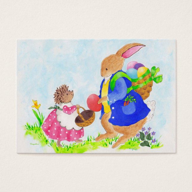 Cartes De Visite Le lapin de Pâques et le hérisson de Heddy (Devant)
