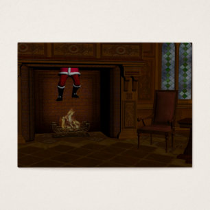 Cartes De Visite Le Père Noël Descend Le Chemin