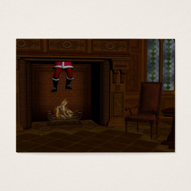 Cartes De Visite Le Père Noël Descend Le Chemin (Devant)