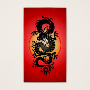 Cartes De Visite Le rouge a éclaté le dragon chinois