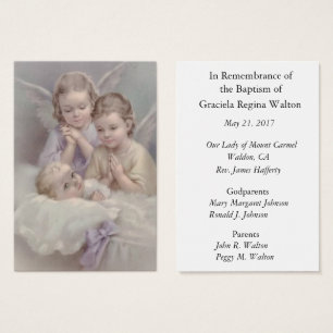 Cartes De Visite Le souvenir baptismal de souvenir de bébé