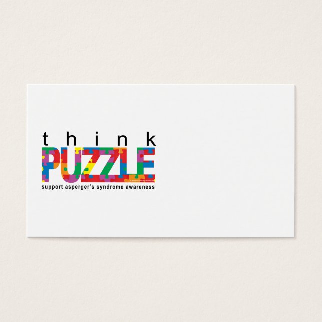 Cartes De Visite Le syndrome d'Asperger Pense à la PUZZLE (Devant)