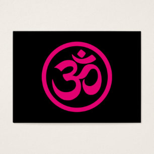 Cartes De Visite Le yoga rose et noir OM entourent