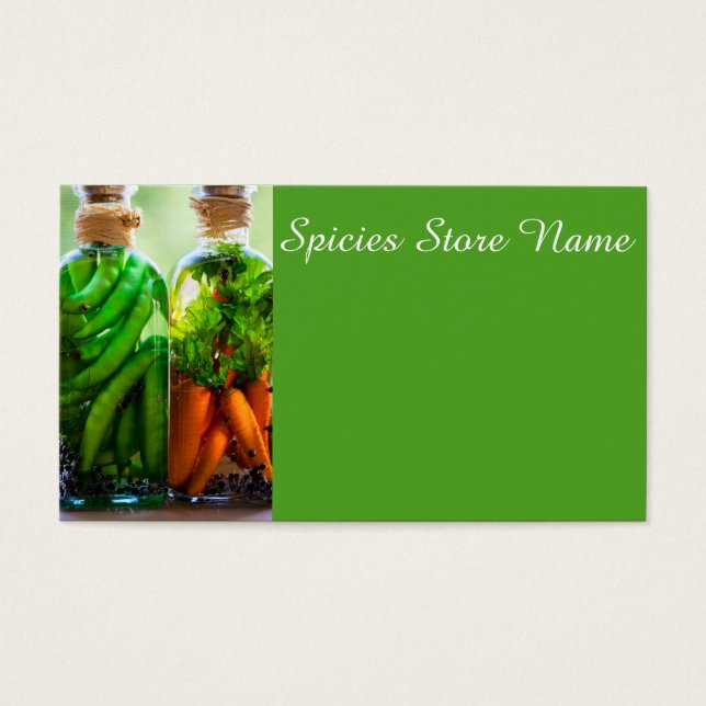 Cartes De Visite Légumes conservés (Devant)