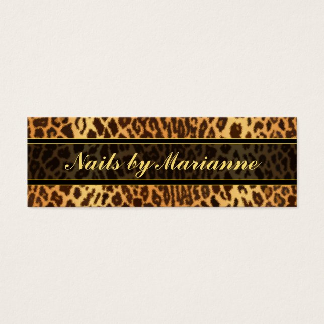 Cartes De Visite Leopard Faux Poster de animal (Devant)
