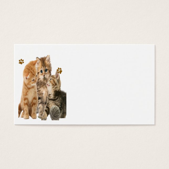 Cartes De Visite Les chatons en jeu (Devant)