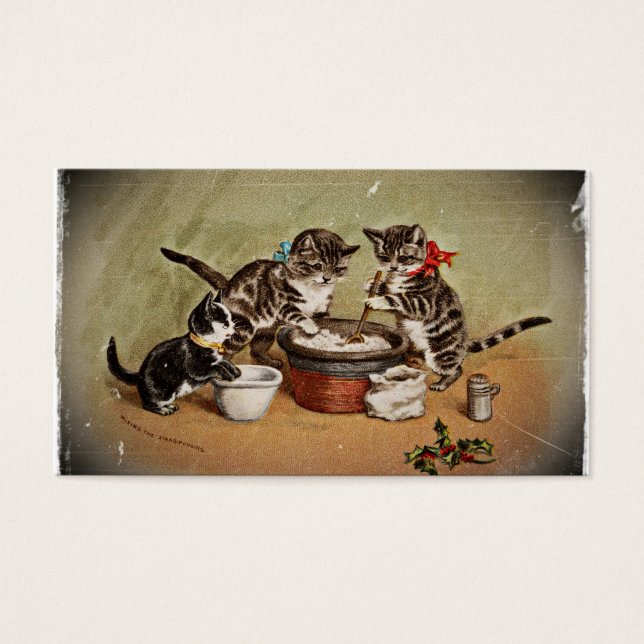 Cartes De Visite Les chatons font du pudding (Devant)