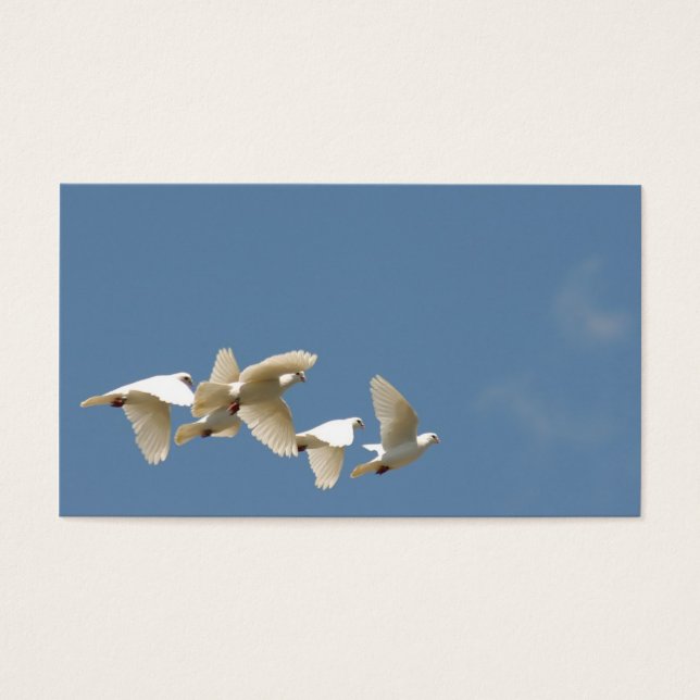 Cartes De Visite Les colombes blanches volantes (Devant)