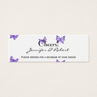 Cartes De Visite Les rêves de papillons : Violet Mariage Boire des