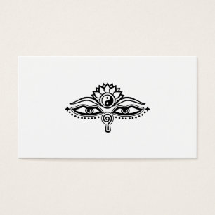 Cartes De Visite Les yeux de Bouddha, Yin Yang, la sagesse et les L