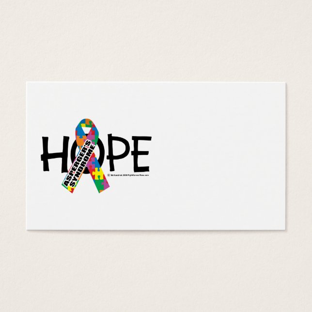 Cartes De Visite L'espoir du syndrome d'Asperger (Devant)
