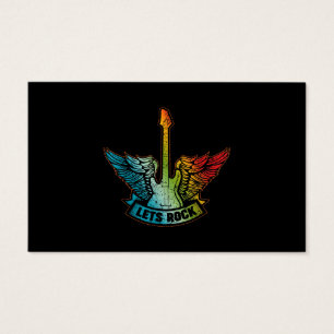 Cartes De Visite Let's Rock Legend Rock and Roll Music Guitar