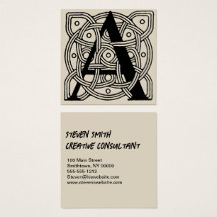 Cartes De Visite Lettre A Vintage Monogramme De Noeud Celtique