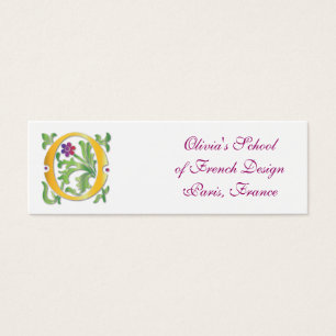 Cartes De Visite Lettre O Monogramme Fleur de lis