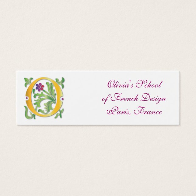 Cartes De Visite Lettre O Monogramme Fleur de lis (Devant)