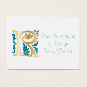 Cartes De Visite Lettre R Monogramme Fleur de lis