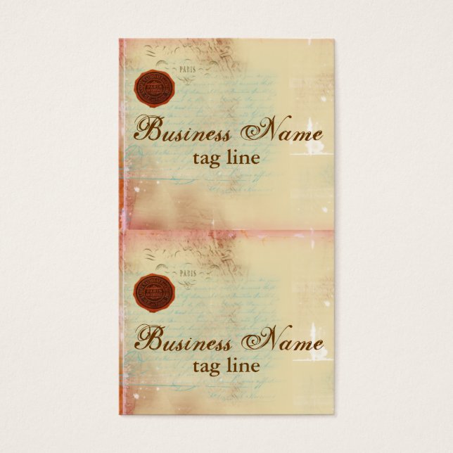 Cartes De Visite Lettres de Paris Elegant Mini Card Tags II (Devant)