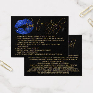 Cartes De Visite Lèvres à Parties scintillant bleue - Comment appli